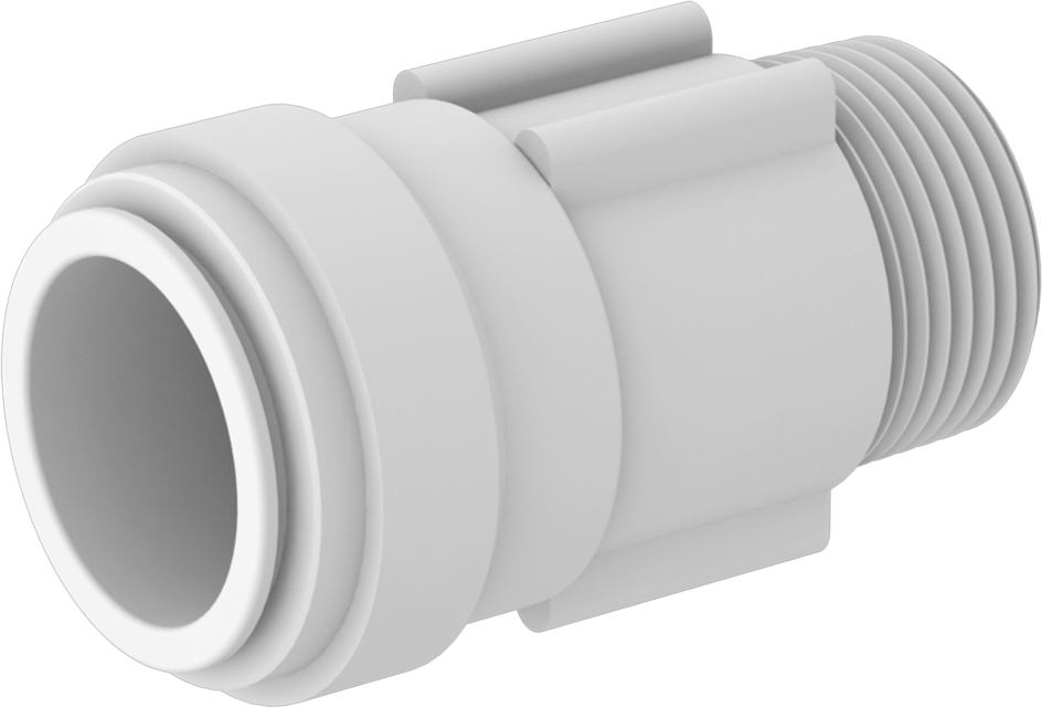 Plastik Bas-Bağlantı Parçası, 1 Bakır Boru Boyutu x 1 NPT Erkek için Düz Adaptör — 1 1⁄8", Düz, Copper, EPDM, Plastic, Polyethylene, Poly…