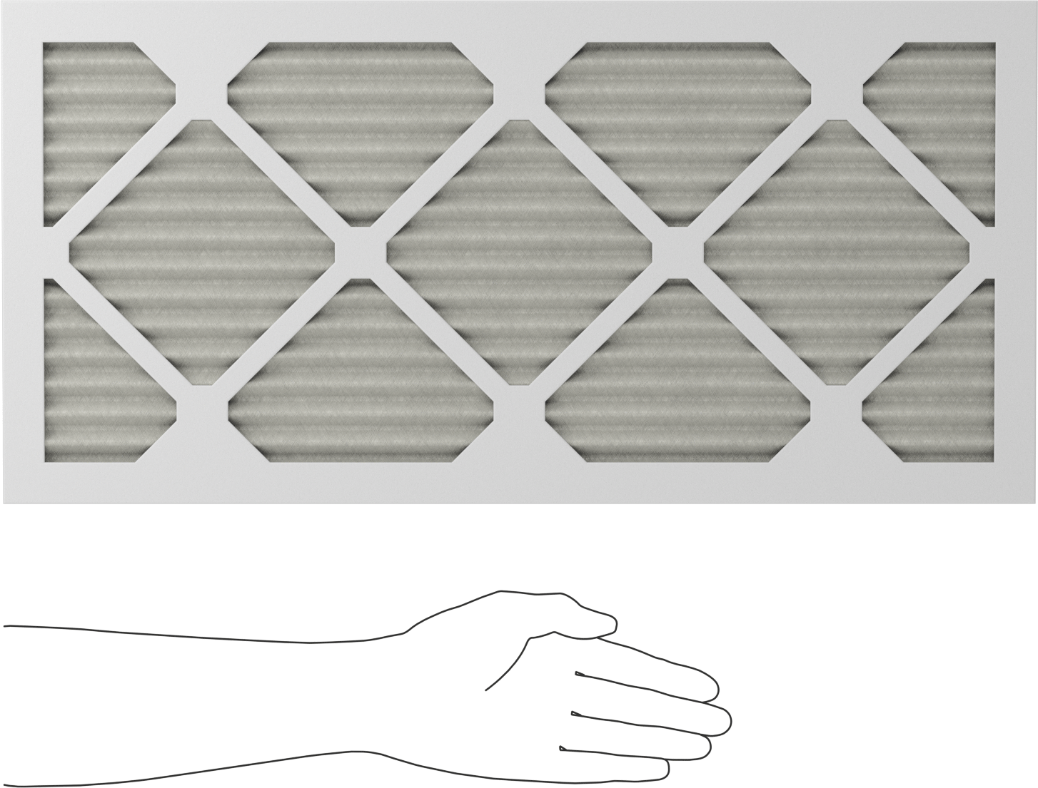 Küf Dirençli Pileli Panel Hava Filtresi, 1" Kalınlık, 12 x 24 Ticaret, MERV 8