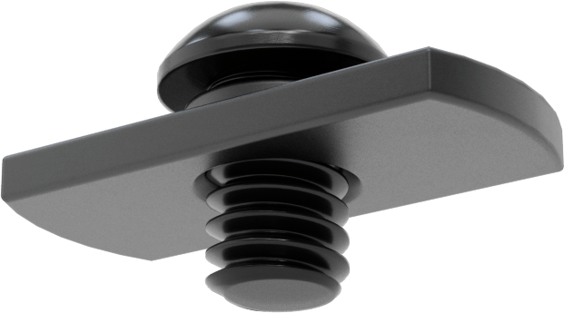 T-Yuvalı Çerçeve Bağlantı Elemanları, Uç Beslemeli Somun ve 1/4"-20 x 3/8" Vida, 1" ve 25 mm Ray