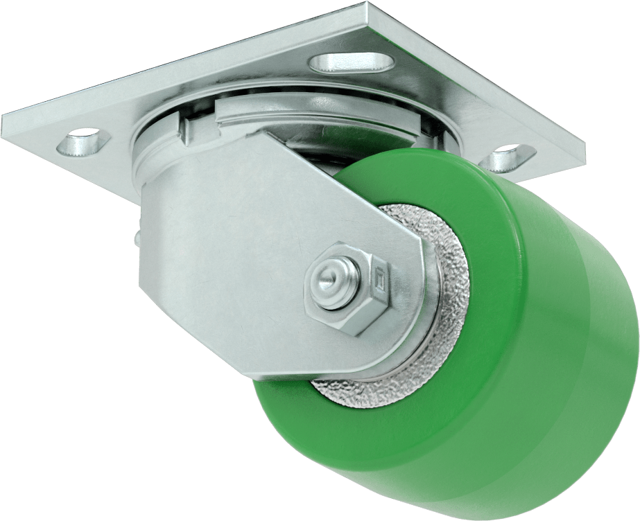 4-1/2" x 4" Montaj Plakalı Samson Tekerlek, 3-1/4" Çaplı 95A Durometre Poliüretan Tekerlekli Döner Ayak