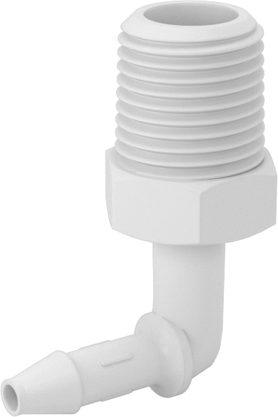Gıda ve İçecek için Süper Akışlı Tırnaklı Bağlantı Elemanı, 1/8" İç Çaplı Boru x 1/8 NPT Erkek Dişli için Polietilen Dirsek