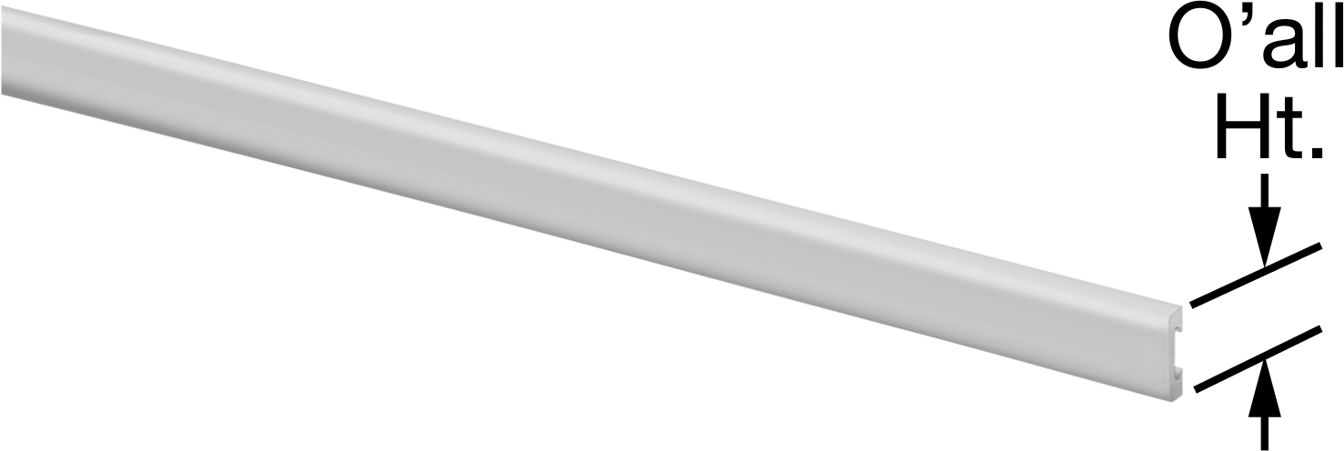 Konveyör Kılavuzu için 5 Fit Uzunluk x 13/16" Yükseklik Kavisli Aşınma Şeridi — 5 ft., Aşınma Şeridi, Kılavuz