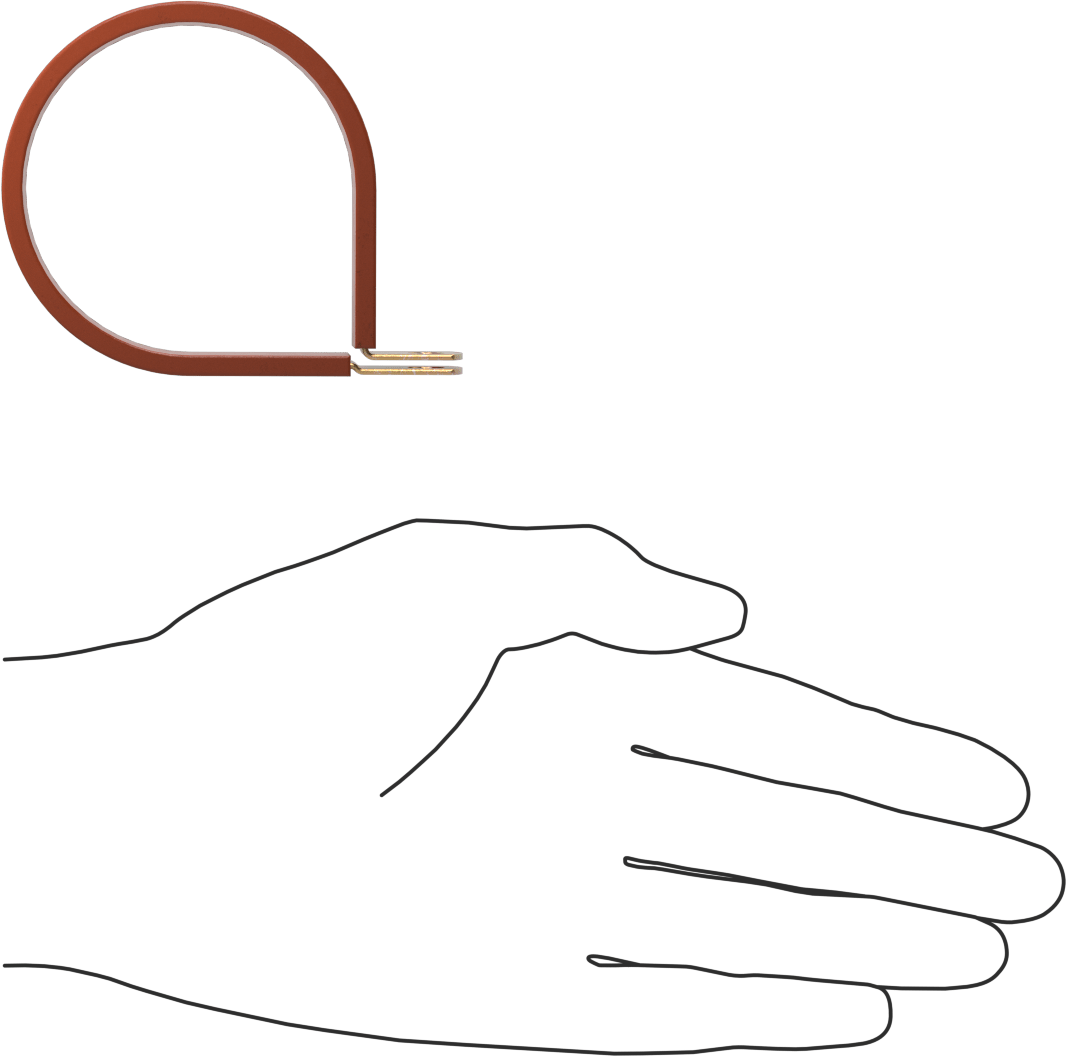 Titreşim Sönümleyici Halka Kelepçe, Çinko Kaplı Çelik, Silikon Yastık, 2-1/4" İç Çap, 3-1/8" Uzunluk