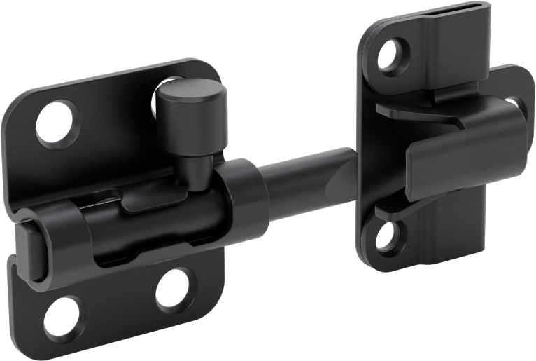 Kendinden Hizalamalı Kayar Cıvata Mandalı, Siyah Çinko Kaplamalı Çelik, 1-1/2" Yükseklik x 1-5/16" Genişlik
