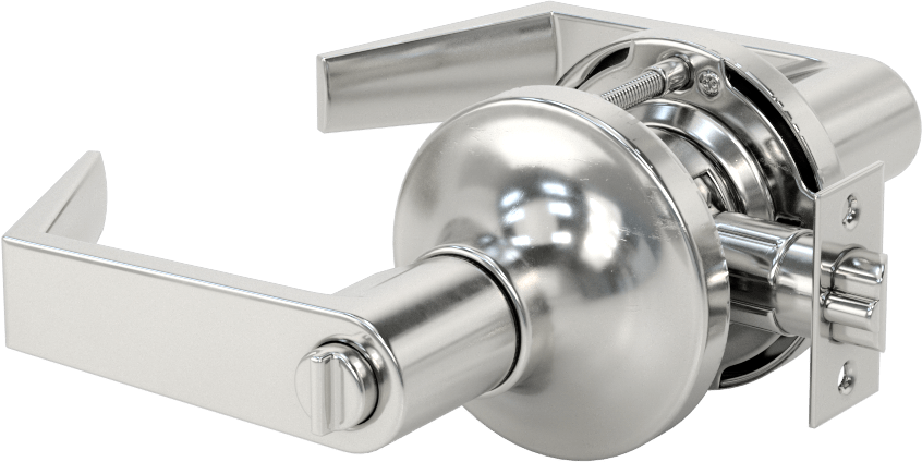 Assa Abloy Accentra (Yale) 5300Ln Kapı Kolu, 8 Para Yiv, Anahtar ve Düğme Kilitli, 2-3/8" Boğaz Mesafesi
