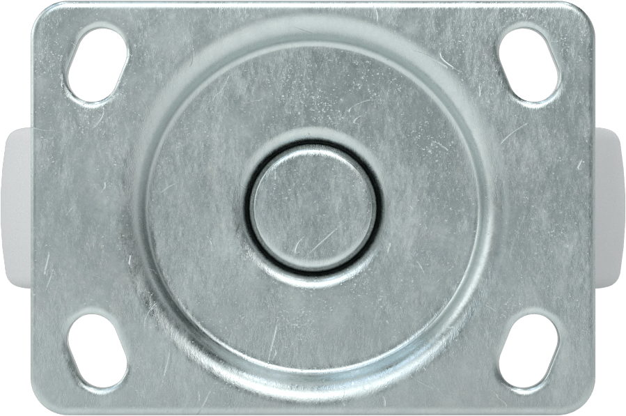 3-3/4" x 2-3/4" Plakalı Parlak Yüzeyli Tekerlek, 5" Çapında Kauçuk Tekerlekli Sert