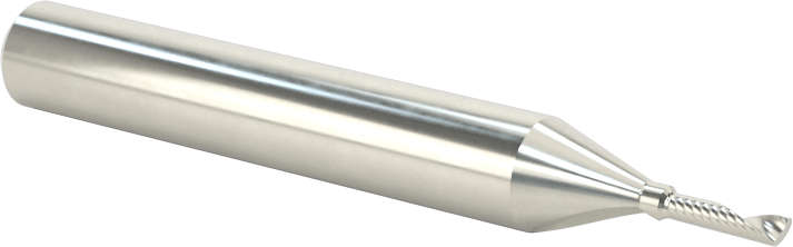 Kaplamasız Karbür Spiral Freze Ucu, Plastik için, Yukarı Doğru Çıkarma, 1/16" Kesim Çapı, 1/4" Uzunluğunda Kesim