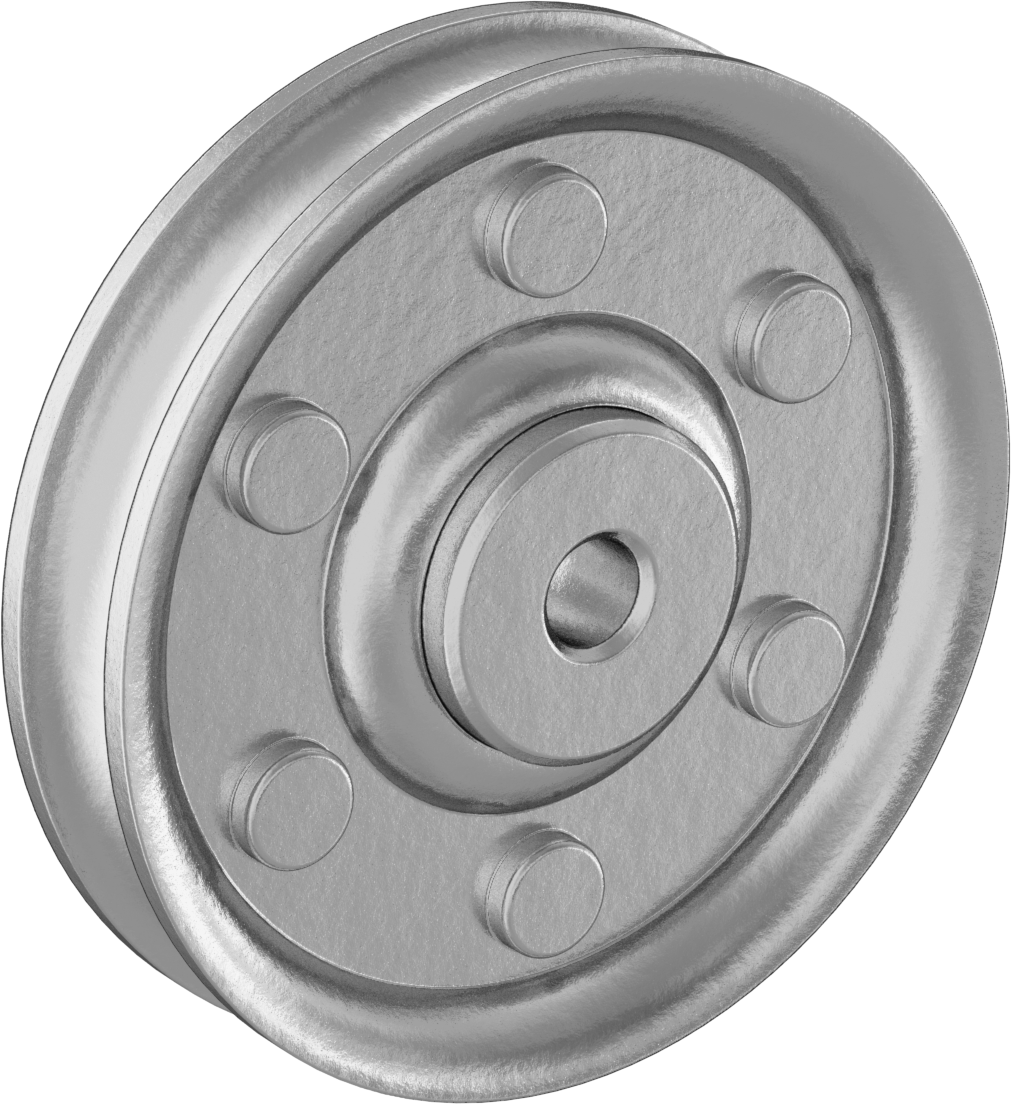 Yatay Çekme için Tel Halat Kasnağı, Rulmanlı, 1/2" Çap için, 3/4" Genişlik