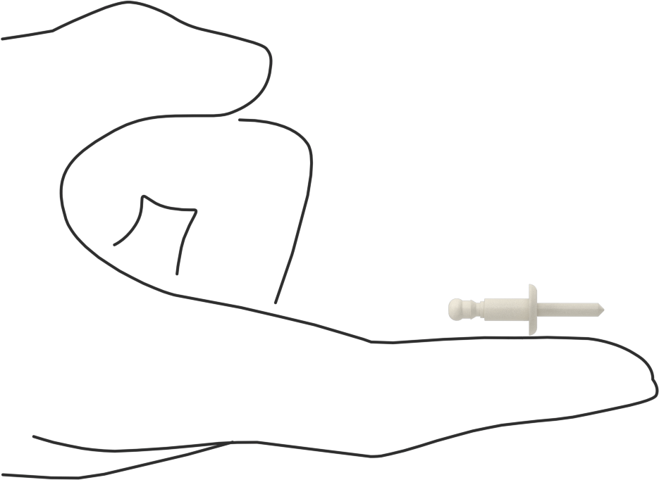Plastik Pop Perçinler, Naylon Mandrelli, 0.157" Çap, 0.02"-0.197" Kalınlık