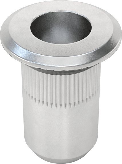 Flanş Sızdırmazlık Pop Somun, M4 x 0.7 mm Diş — M4, Alüminyum, Oluklu