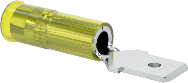 Manşon Yalıtımlı Faston Terminaller, Çift Sıkma, Erkek, 12-10 AWG için, 0.250 inç x 0.032 inç Tırnak