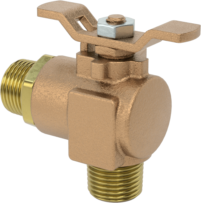 Pirinç Dirsek Açma/Kapama Vanası, 1/2" NPT Erkek x 1/2" NPT Erkek, T Tutamağı