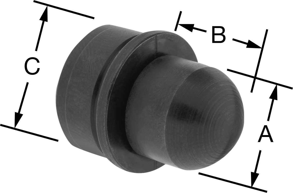 Yüzer Yerleştirme Pimi, 1/4" Çap x 9/32" Yüksekliğinde Yuvarlak Baş