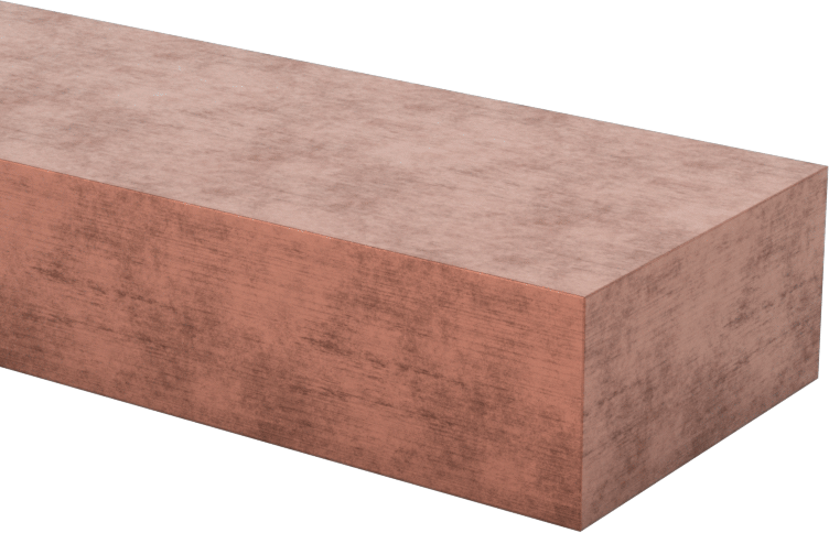 Berilyum İçermeyen 180 Bakır Çubuk, 1/2" Kalınlık, 1" Genişlik