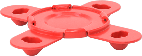 Takmalı Kapak, 1 Boyutlu Boru Flanşı için — Kırmızı, Plastic, Polyethylene, Çıtçıtlı
