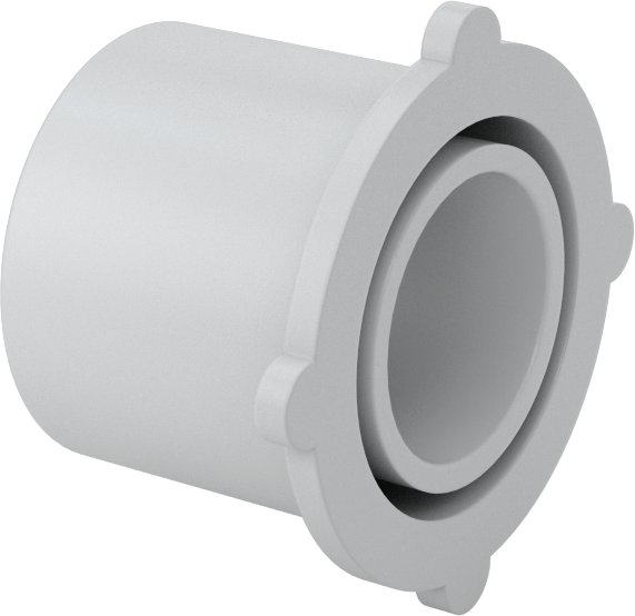 1-1/4 Erkek x 3/4 Dişi Sert PVC Kanal için Anma Ölçüsü Adaptörü — Konektör, Redüktör, Plastic, PVC, Düz
