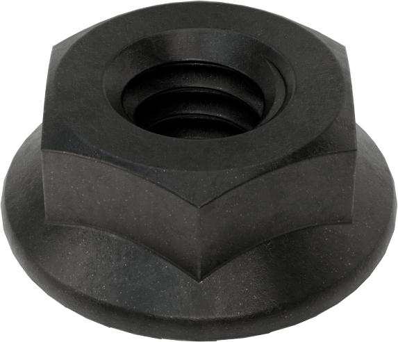 Yüksek Mukavemetli Çelik Tırtıklı Flanşlı Somun, Sınıf 8, Siyah Fosfat Kaplı, 1/4"-20 Diş Boyutu