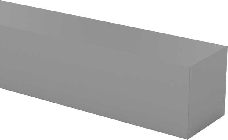 Kaygan UHMW Polietilen Çubuk, Mavi, 1/2" Kalınlık, 1/2" Genişlik