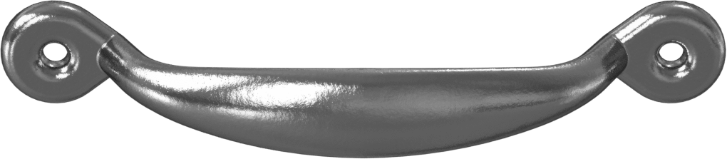Dişsiz Delikli Oval Çekme Kolu, Sarı Çinko Kaplı Çelik, 4-1/16" Merkezden Merkeze Genişlik — 4 1⁄16", Dişsiz Delik, Çelik