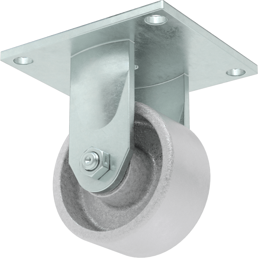 5-1/2" x 5" Plakalı Yüksek Kapasiteli Spartan Tekerlek, 4" Çapında Demir Tekerlekli Sert — 4", Demir, Levha