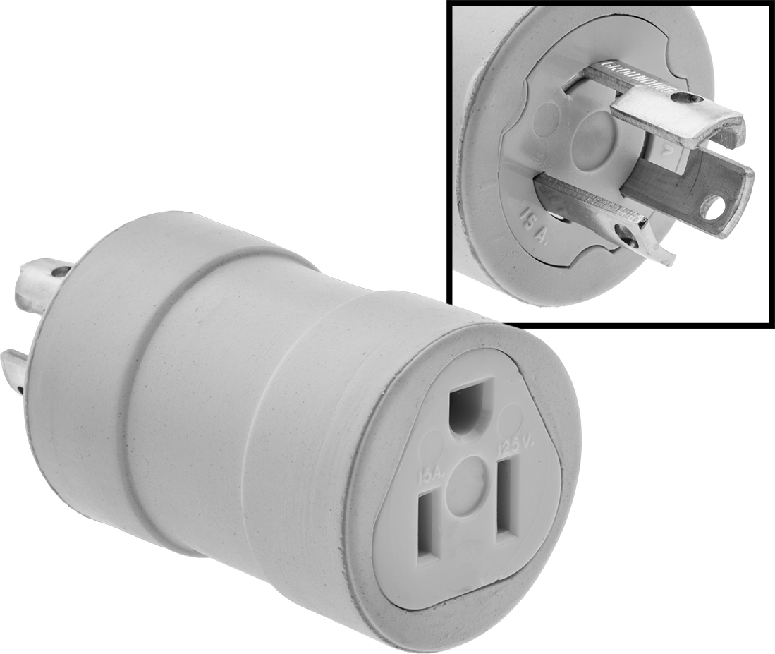 Döner Kilit - Düz Uçlu Adaptör, NEMA L5-15 Fiş x NEMA 5-15 Priz — Straight Blade, Turn Lock, 5-15, L5-15, Dişi, Erkek