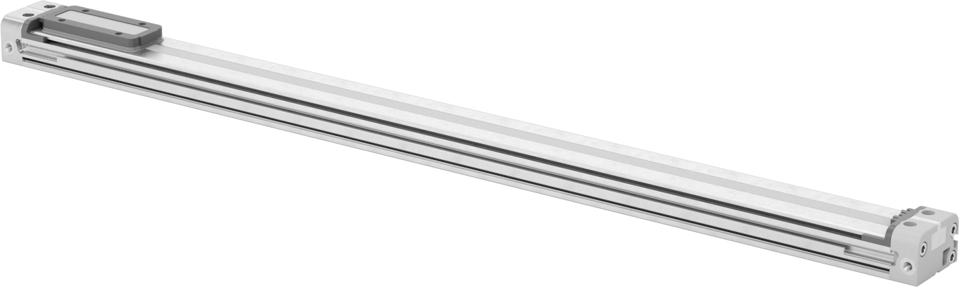 Düşük Profilli Çubuksuz Hava Sürgüsü, 5/8" Delik Boyutu, 1.1" Yükseklik, 18" Strok Uzunluğu