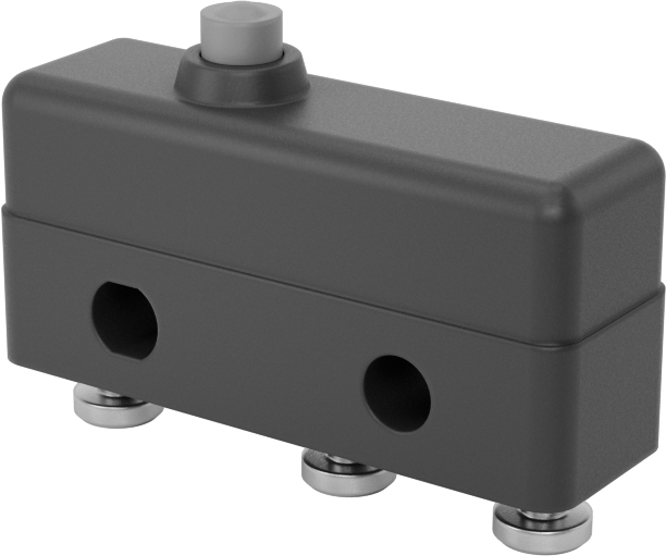 Hafif Dokunmalı Mikro Ani Hareketli Anahtar, Pistonlu Aktüatör ve Tırnaklı Terminaller, 11A@125V AC/250V AC — Piston, 3, Çıkıntı
