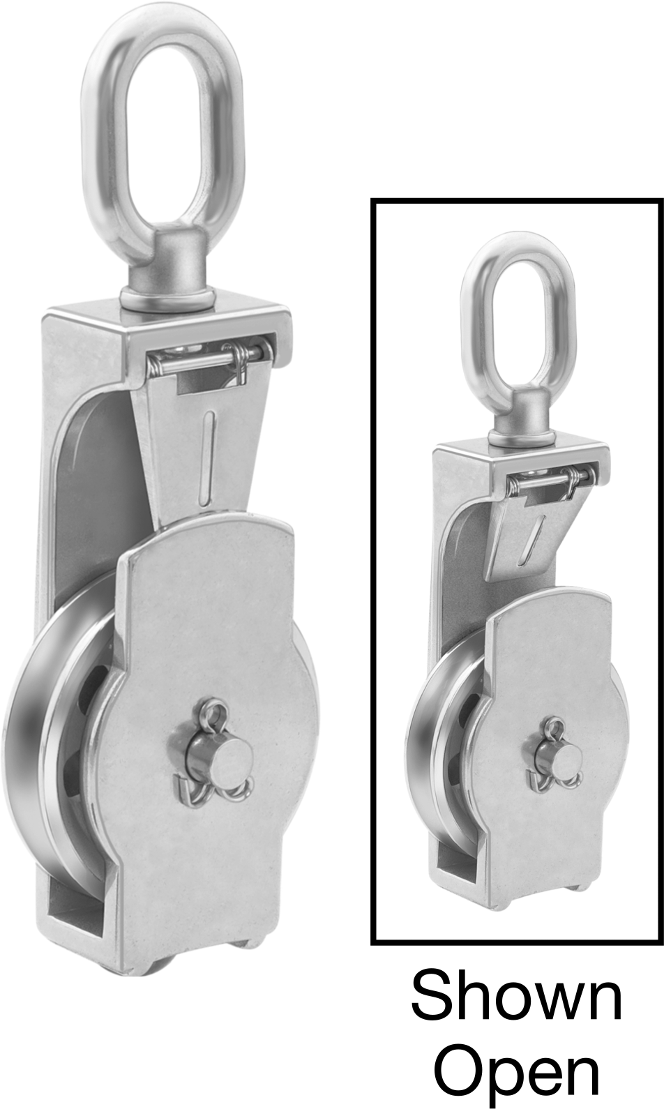 Yatay Çekme için Halatlı Asma Makarası, Easy-Open, Döner Halka, 1/2" Çap için