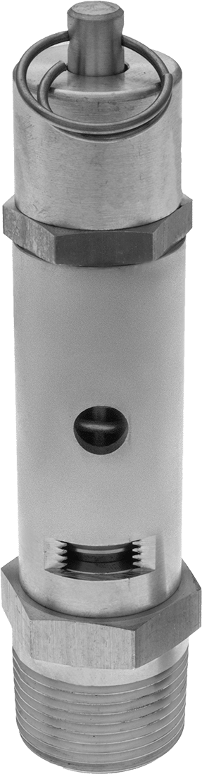 ASME Kodlu Hızlı Etkili Basınç Tahliye Vanası, Test Halkası ve Pirinç Contalı, Hava, 3/8 NPT, 3.56" Yükseklik — 3⁄8, Hava, İnert Gaz, NPT