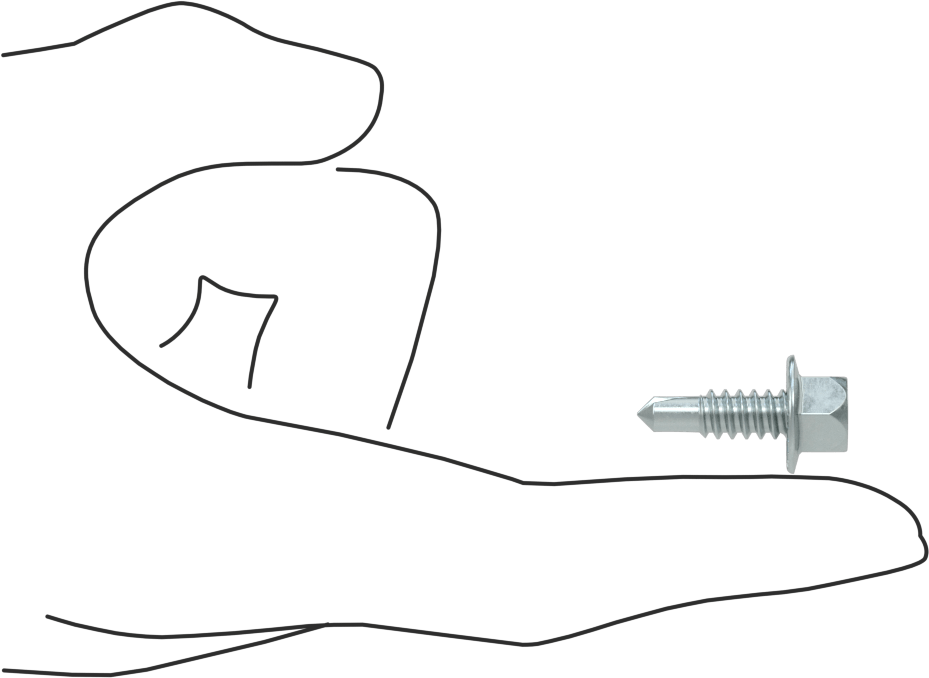 Metal için Sıyırmaya Dayanıklı Delme Vidaları, Standart Başlık, Çinko Kaplı Çelik, 1/4" Boyut, 3/4" Uzunluk