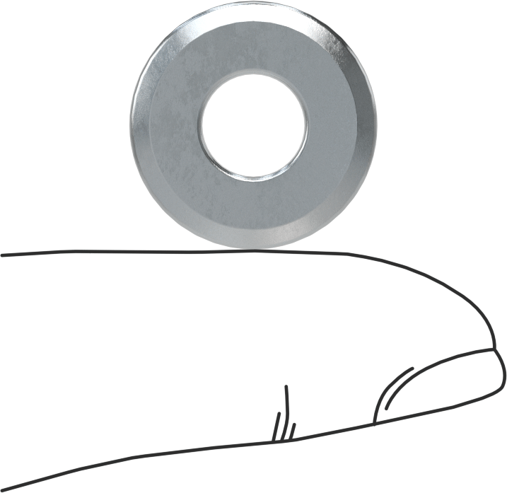 Çinko Kaplı Çelik USS Pul, 1/4" Vida Boyutu için, 0.312" İç Çap, 0.750" Dış Çap