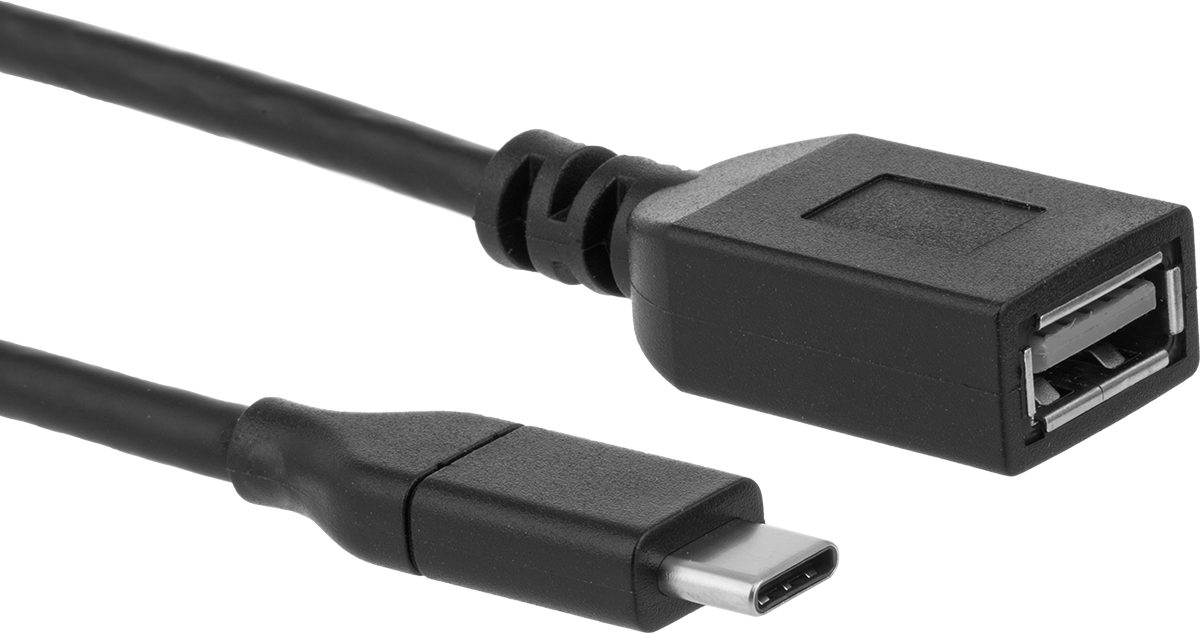 USB Kablosu, USB Standart 3.2 Gen 1, C Fiş x A Soket, 1/2 Fit Uzunluk, Siyah — 1⁄2 ft., 3.2 Gen 1, Korumasız