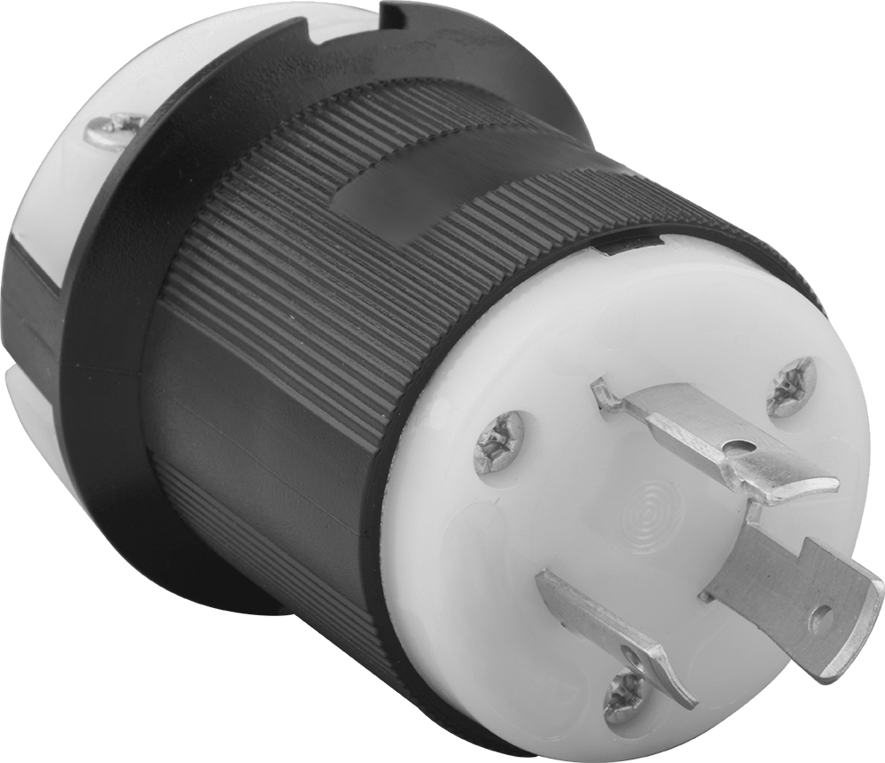 Premium Dönme Kilitli Konektör, Üç bıçaklı fiş, Topraklanmış, NEMA L8-20 — 480V AC, 20A, Erkek