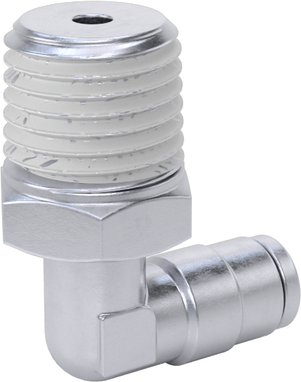 Nikel Kaplı Pirinç Bas-Bağlan Tüp Bağlantı Elemanı, Serbest Bırakma Halkalı Döner Dirsek, 1/8" Boru Dış Çapı, 1/4 NPT Erkek