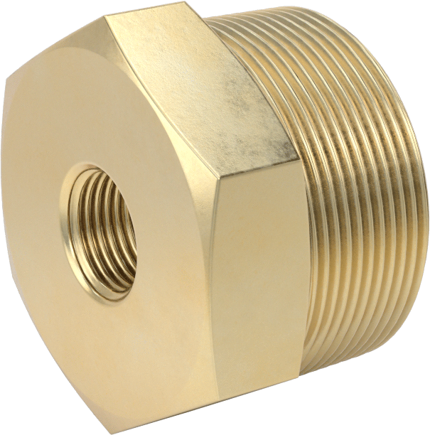 Yüksek Basınçlı Pirinç Boru Bağlantı Elemanı, Burç Adaptörü, Altıgen Gövde, 2 NPT Erkek x 1/2 NPT Dişi — Bushing, Reducing Adapter, Pirin…