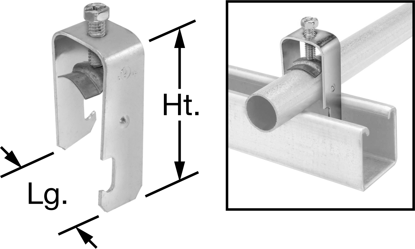 Dar Alanlı Dikme Montajlı Metal Yönlendirme Kelepçesi, Düz Vidalı, 1-3/4" ila 2-3/16" İç Çap