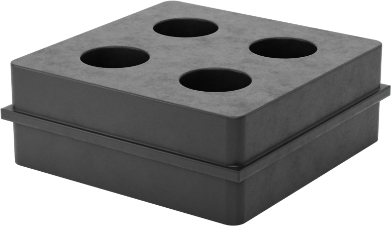 Doğal Kauçuk Titreşim Sönümleme Pedi, Çapraz Dokulu, 2" Kare x 3/4" Kalınlık