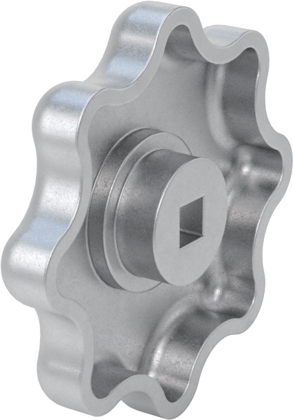 Alüminyum Kare Delikli Topuz, 2-1/2" Baş Çapı, 1/4" Genişliğinde x 3/8" Derinliğinde Delik