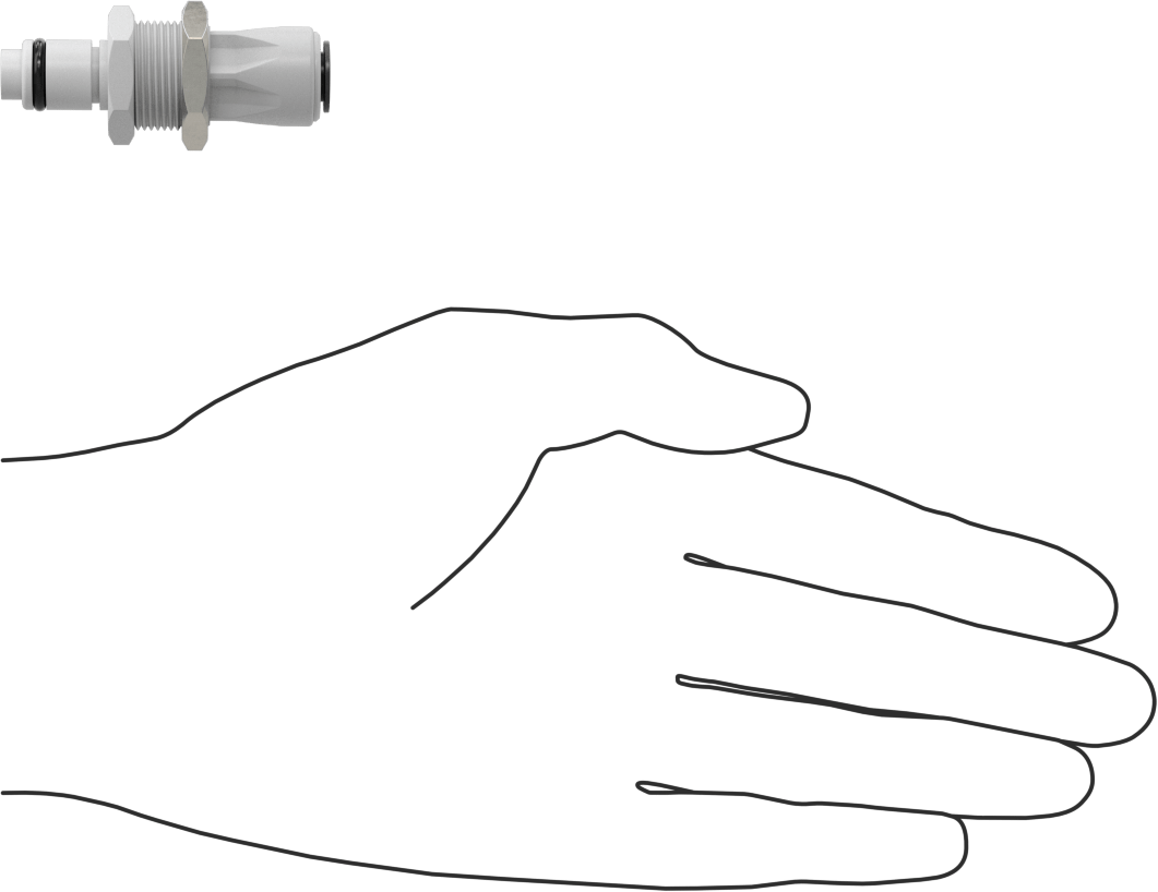 Hava ve Su için Plastik Hızlı Bağlantı Tüp Bağlantısı, Kapatma Özellikli Duvar Delikli Tapa, 1/4" Push-Connect Boru Dış Çapı
