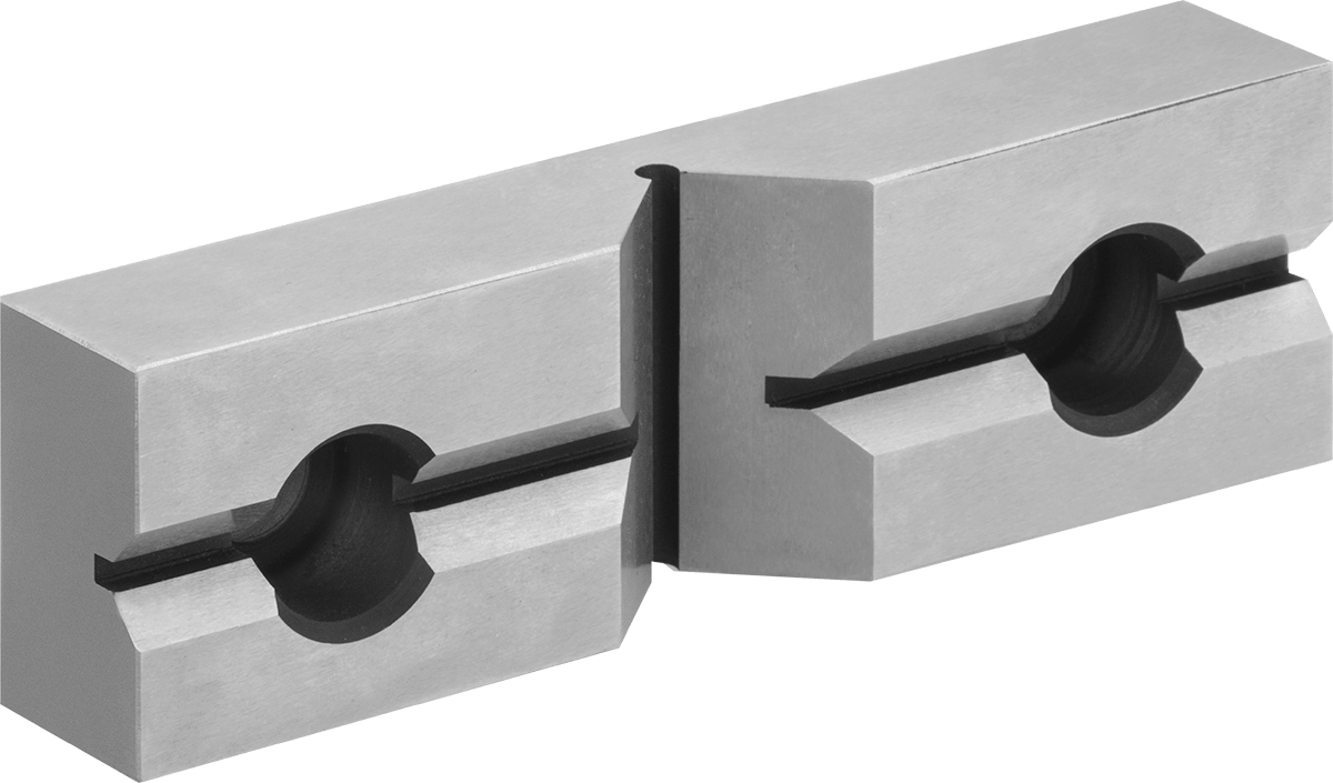 Yuvarlak Malzemeler için Freze Makinesi Mengene Çeneleri, 6" Genişlik x 1-3/4" Yükseklik x 1" Kalınlık Çeneler