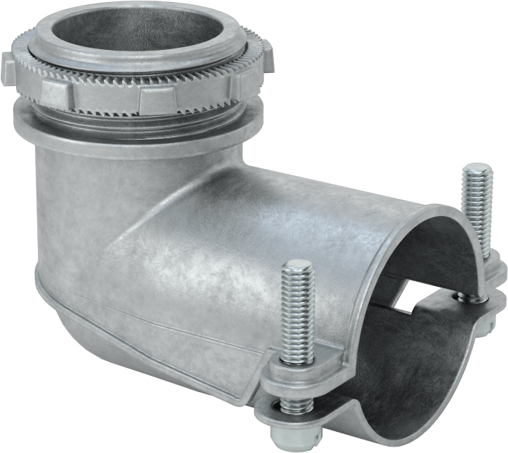 Esnek Metal Kanal için Çinko Adaptör, ve Zırhlı Kablo, 90 Derece, 1-1/4 Kanal x NPSM Erkek — Screw Clamp, Threaded, 90° Dirsek, 1 1⁄4