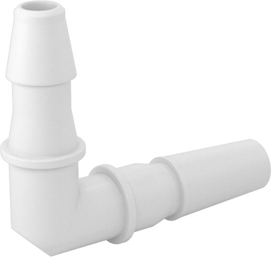 Hava ve Su için Plastik Luer Lock Tüp Bağlantısı, 90 Derece Dirsek Tapaları, Naylon, 1/8" Boru İç Çapı için Tırnaklı