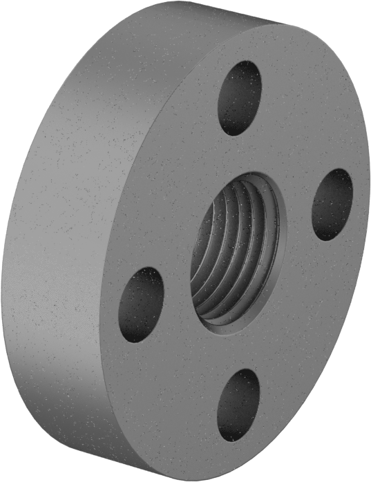 Hassas Acme Flanş, 1215 Karbon Çelik, 9/16"-18 Diş Boyutu
