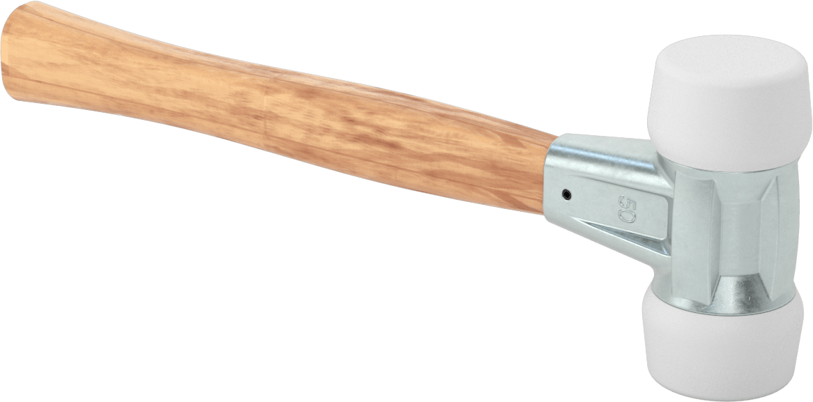 Naylon Değiştirilebilir Yüzlü Tokmak, 2" Çaplı Presle Takılan Yüz, Kül Sapı, 1-7/8 lbs.