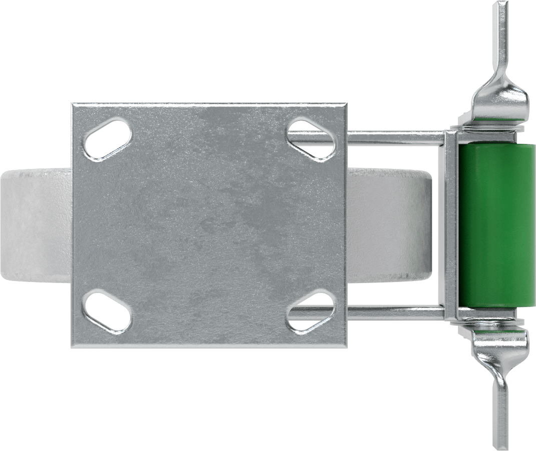 4-1/2" x 4" Plakalı Yüksek Kapasiteli Spartan Tekerlek, Frenli ve 8 inç Çapında Açık Rulmanlı Metal Tekerlekli Sert
