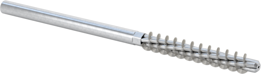 Boru Fırçası, Ağır Temizlik, 3/16" Çaplı Yuvarlak Şaft, 1/4" Çap, Paslanmaz Çelik