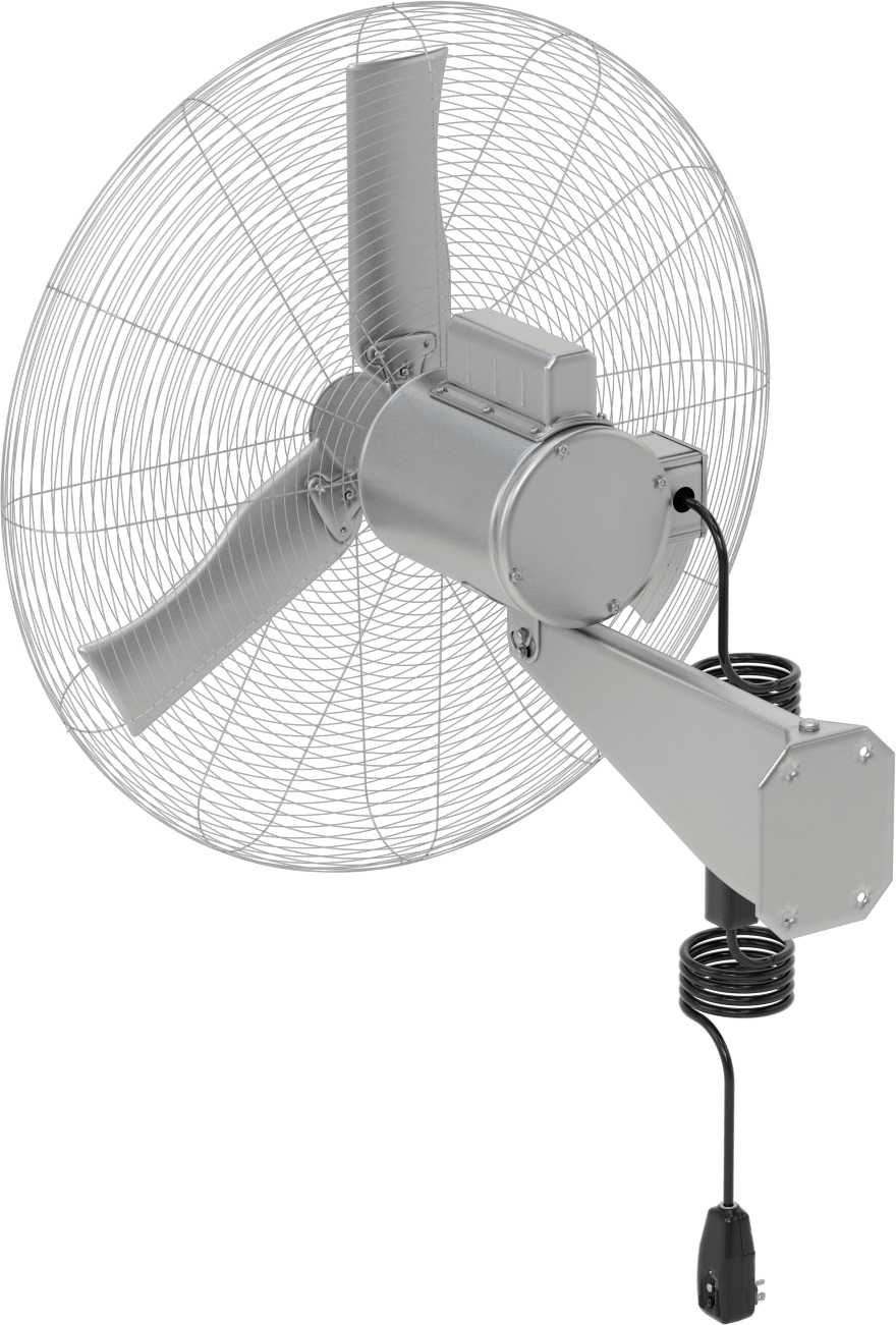 Yıkanabilir Fan, Duvar Montajı, 120/230V AC, Üç Uçlu Fiş, 30" Bıçak Çapı