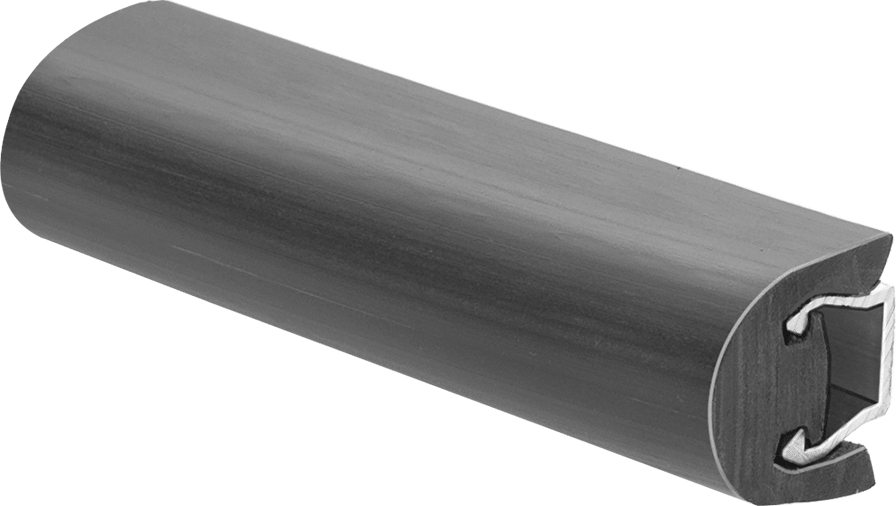 Birbirine Geçmeli Takviyeli Yüzey Koruyucu, Vinil Plastik, 6 Fit Uzunluk, 1-1/8" Genişlik, 1-1/16" Kalınlık — Düz Arka Yüzey, 1 1⁄8", 1 1…