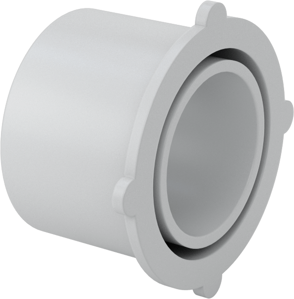 Sert PVC Kanal için 2 Erkek x 1-1/4 Dişi Anma Ölçüsü Adaptör — Konektör, Redüktör, Plastic, PVC, Düz