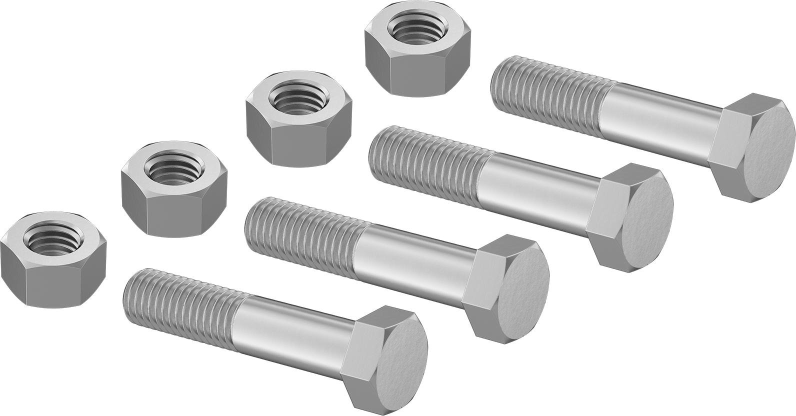 Boru Flanşları için Altıgen Vida ve Somun Kiti, 18-8 Paslanmaz Çelik, Sınıf 125/150, 5/8"-11 Diş, 2 Boru Boyutu için — 18-8 Stainless Ste…